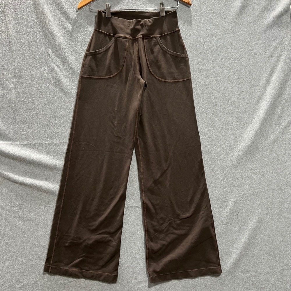 Lululemon Espresso Brown Wide Leg Yoga Pants High Rise Pockets streetwear